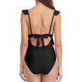 thumbnail image 6 of Womens Ruffle Cut Out One Piece Swimsuits Strappy Monokinis Swimwear Bathing Suits, 6 of 6