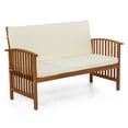thumbnail image 6 of Furniture of America Mill Wood 4-Piece Patio Set with Cushions, Beige and Natural, 6 of 19