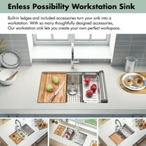 30 inch Drop In Stainless Steel Kitchen Sink Workstation Sink 304 Stainless Steel Kitchen Sink Single Bowl Basin With Grid cutting board colander drying rack and Strainer