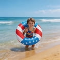 thumbnail image 5 of Inflatable USA Flag Pool Floats, 23.6 Inch Thickened Anti-Rollover Red White Blue Swim Rings, Patriotic Floaties for Pool, Lake, Beach & Summer Party, 5 of 7