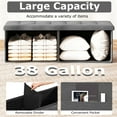thumbnail image 6 of Topbuy Drak Grey Storage Ottoman Fabric Folding Storage Chest W/ Divider Bed End Bench, 6 of 9
