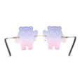 thumbnail image 4 of Child Size Kids Panda Bear Rimless Fun Party Shade Sunglasses Gold Purple Pink, 4 of 4