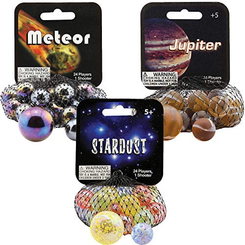 Super Hero Net Bag Of 24 Player Mega Marbles /& 1 Shooter-Instructions /& Facts