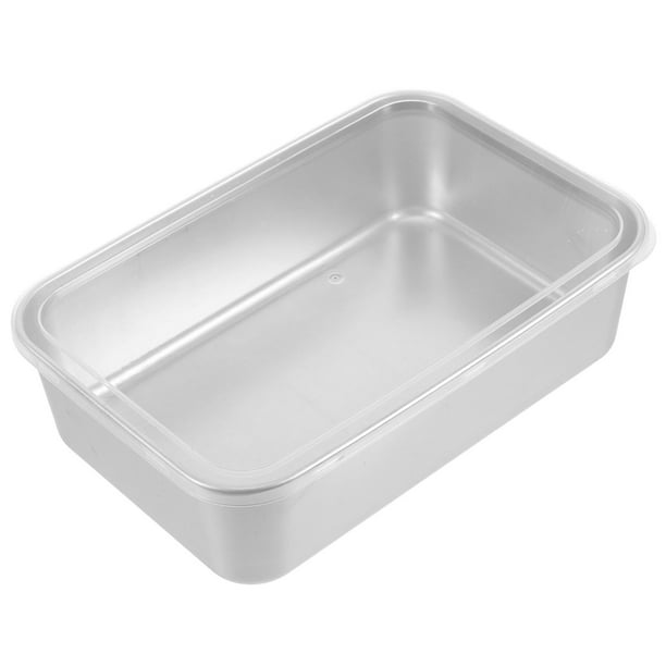 Molde de acero inoxidable para hornear tiramisú con tapa transparente y bandeja gruesa para cocinar al vapor, hacer pasteles, hornear y servir