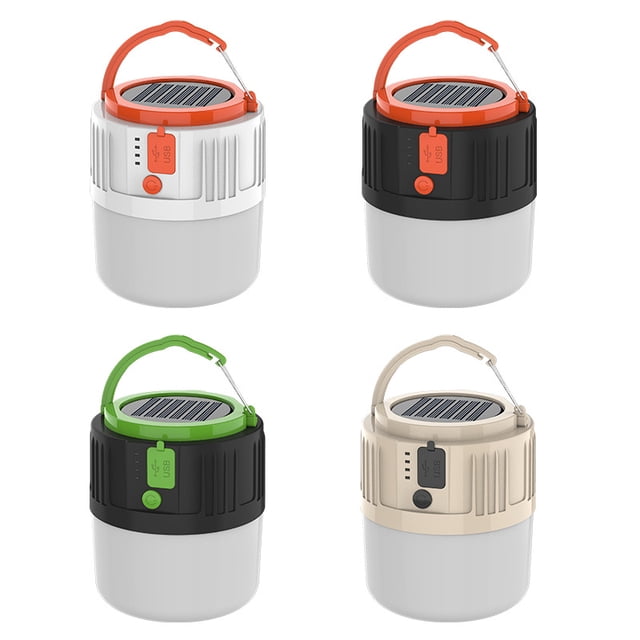 Luces solares para acampar, luces LED móviles de emergencia para exteriores, puesto de carga USB, mercado nocturno, luces para acampar con control remoto