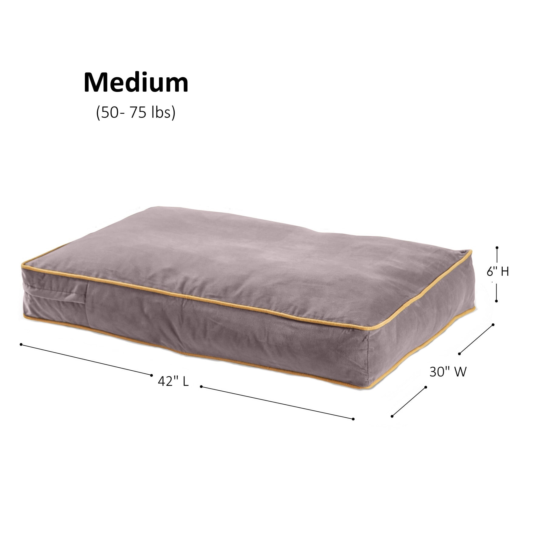 Happy Hounds Buster Rectangle Pillow Style Dog Bed, Smoke, Medium (42 x 30 in.)