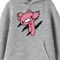 thumbnail image 6 of Gloomy Bear Ready to Attack Youth Athletic Heather Gray Graphic Hoodie-Large, 6 of 7