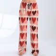 thumbnail image 6 of Women's Drawstring Valentine's Day Printed Casual Pants, Elastic Waist Lounge Pants for Women, Holiday Themed Sleepwear Pajama Pants, Comfortable Fit,Red,2XL, 6 of 7