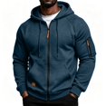 thumbnail image 2 of IAJDKMEK Men's Multi-Pocket Zip Up Hoodie - Lightweight Jacket for Sports, also Works as a Cozy Sweatshirt for Everyday Wear, Travel Friendly, 2 of 9