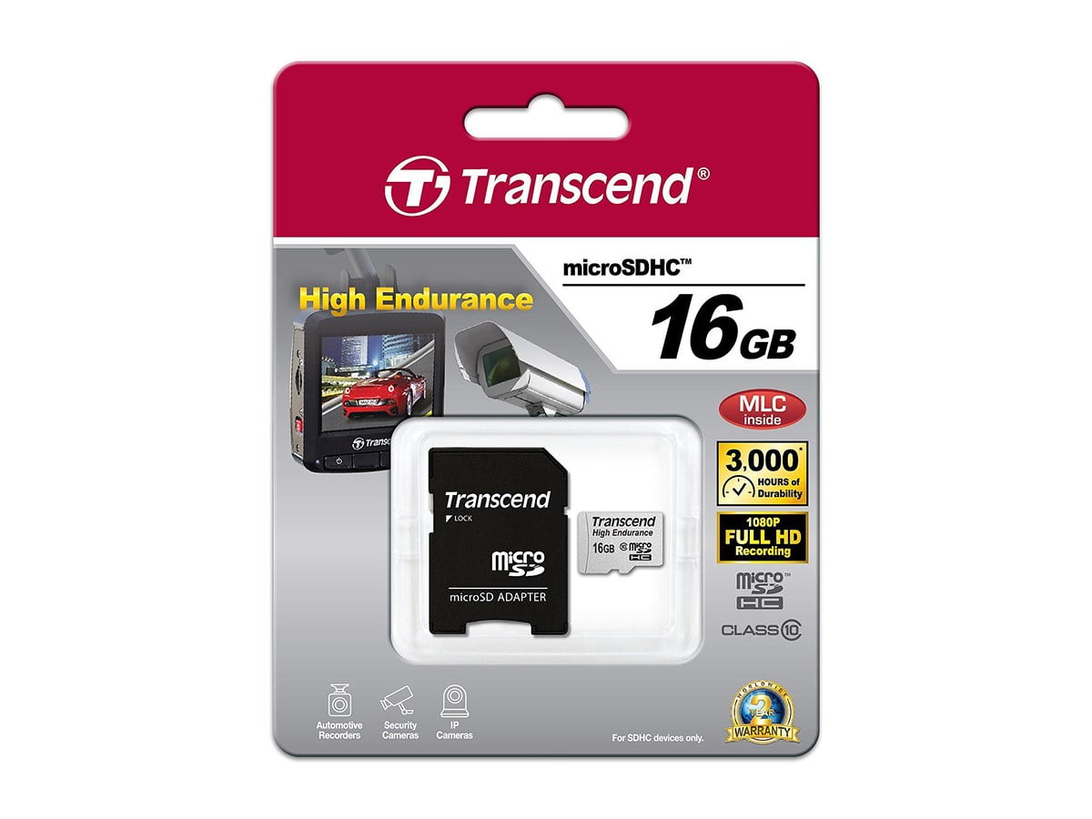 vælge position nægte Transcend High Endurance - flash memory card - 16 GB - SDHC - Walmart.com