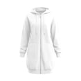 thumbnail image 5 of cocolona Long Hoodies for Women Fall Winter Casual Zipper Sweatshirts Jackets Long Sleeve Oversized Tunic Coats with Pockets, 5 of 7