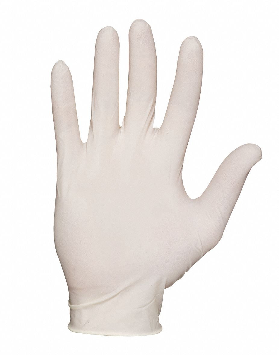 91/2" Powder Free Unlined Natural Rubber Latex Disposable Gloves, Natural, Size XS, 100PK