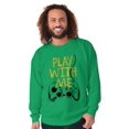 thumbnail image 5 of Play With Me Gamer Funny Nerdy Geeky Men's Crewneck Sweatshirt Brisco Brands S, 5 of 6