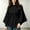 Black mandarin collar cape coat women a1, variant on Women's Long Sleeve Poncho Coat Mock Neck Casual Solid Color Fashion Belted Business Jacket Outerwear Fall Winter Outfit, Red XL