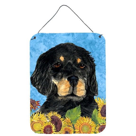 Gordon Setter in Summer Flowers Wall or Door Hanging Prints