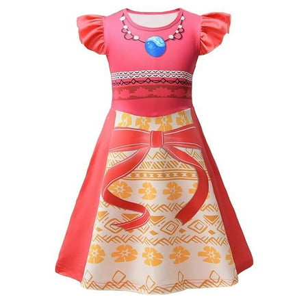 

MQLKF Girl s Short Sleeve Dress Printed Casual Swing Twirl Skirt For Holiday Theme Party Simple Comfy Breathable Girls Dress