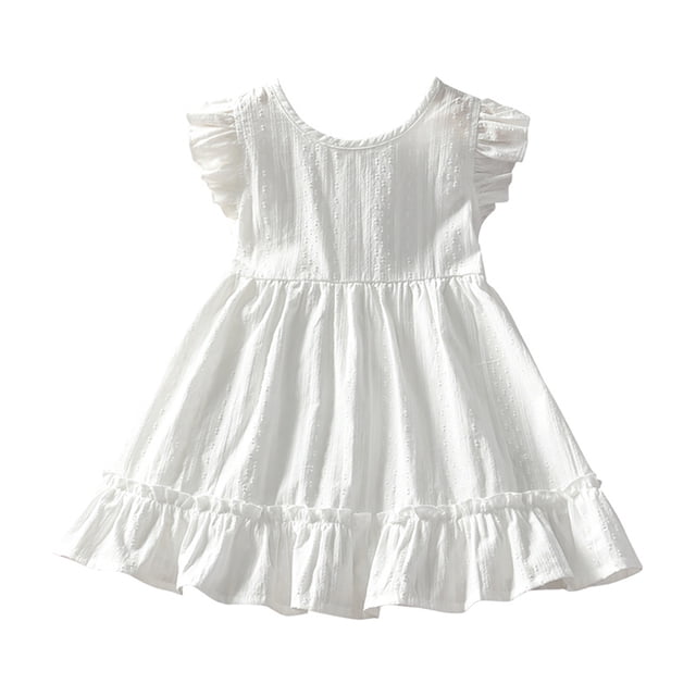 Qudderr Robes Débardeurs pour Filles 2-9 Ans Robe Sans Manches Décontractée d'Été en Coton Lin pour Bébé