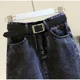 thumbnail image 4 of Falda acampanada de cintura alta de mezclilla gris para mujer, estilo nuevo de verano 2021, falda ajustada informal versátil, versión coreana, 4 of 4