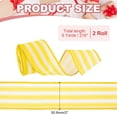 thumbnail image 3 of 12 Yards x 2" Striped Ribbon Yellow and White Wired Ribbon Linen Gift Wrapping Ribbon for Christmas Craft Birthday Wedding Festival Wreath, 3 of 7