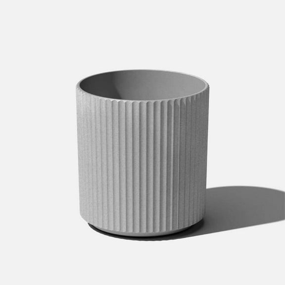 Demi 16 in. Round Grey Plastic Planter