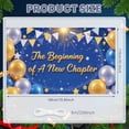 thumbnail image 2 of Golden Theme New Chapter Banner Blue Background Celebration Display Silver Balloons Star Decorations Milestone Backdrop for Graduation Party Career Milestone Birthday Celebration, 2 of 8