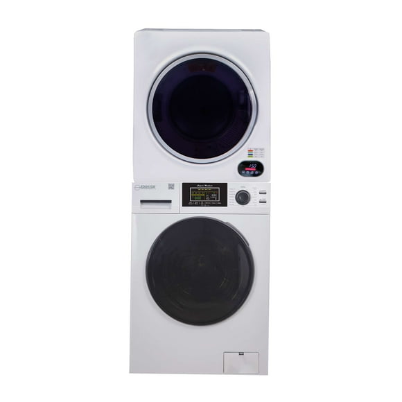 Equator PREMIUM STACKABLE 110V Washer 1.62cf 15 Lbs + Vented DIGI Dryer 3.5cf