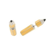 Betsey Johnson Pencil Design Front Back Stud Earrings, Silver and Yellow