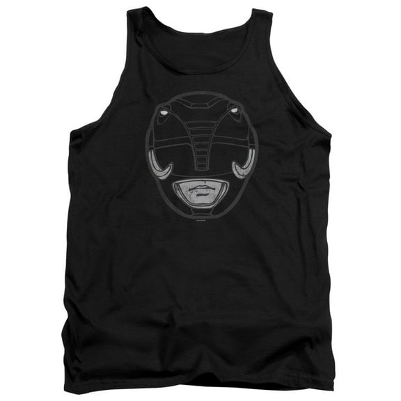 Power Rangers Black Ranger Mask Adult Tank Top Black