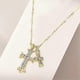 thumbnail image 4 of Cross Necklace 14k Gold Plated/Sterling Silver Double Cross Pendant CZ,Cubic Zirconia Cross Necklace, 4 of 5