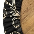 thumbnail image 5 of Ambesonne Jungle Boho Fitted Round Tablecloth, Curlicue Forest Leaves, 45"- 56" Diameter, Dark Blue Grey Amber, 5 of 5