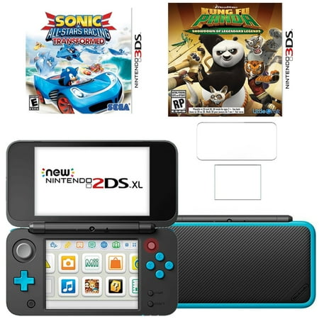 New Nintendo 2DSXL with Kung Fu Panda, Sonic All Star Racing and Screen Protector