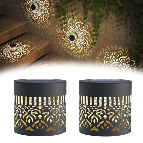 Decorative Solar Mandala Lights, 2026 New Metal Solar Powered Outdoor Deck Step Wall Lights, Mandala/Butterfly Theme Waterproof Fence Light for Garden, Patio, Deck, Post, Fence