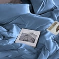 thumbnail image 6 of 3 Piece New Fluffy Pattern Comforter Set, 800 TC, 100% Egyptian Cotton, Super King Size Medium Blue Solid, 6 of 6