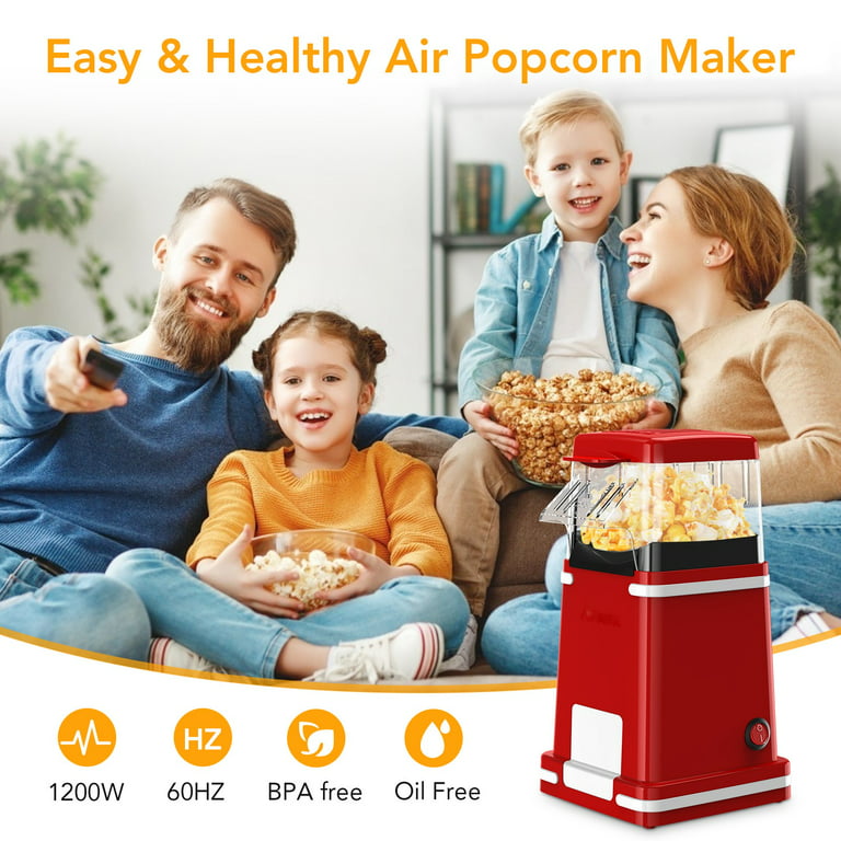 Hot Air Popcorn Poppers Machine, Home Electric Popcorn Maker With Measuring  Cup, 3 Min Fast Popping, Etl Certified, Oil Free, 98% Poping Rate, Great F