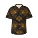 thumbnail image 1 of Balery Gold Dragonfly Mandala Camisas hawaianas de manga corta para hombre, camisas playeras de corte holgado, camisas de vacaciones con botones,Small, 1 of 7