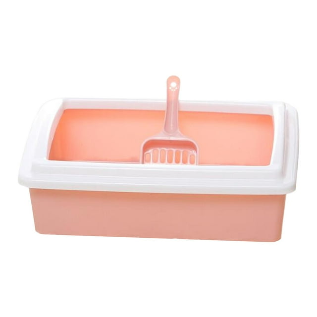 Bandeja de arena para gatos Yuyangstore orinal Inodoro para mascotas A prueba de salpicaduras marco superior abierto rosa Yuyangstore Bandeja de arena para gatos