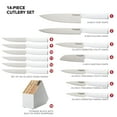 thumbnail image 5 of KitchenAid 14-Piece Slim Knife Block Set with Sharpener, High-Carbon Stainless Steel, White, 5 of 9