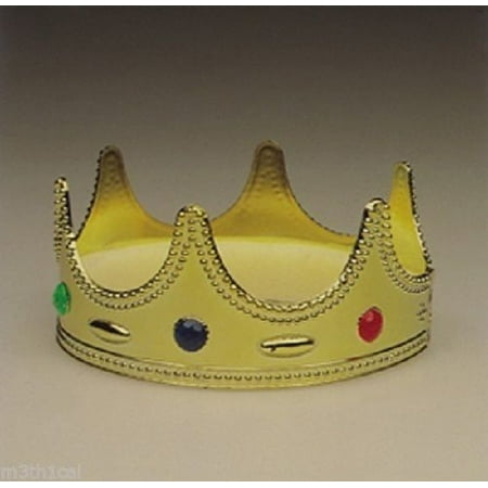 Child Plastic Jeweled Kings Crown King Boys Prince Hat Royal Costume Accessory