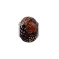 thumbnail image 2 of The Black Bow Brown, Black, Glitter Overlay Glass & Sterling Silver Bead Charm, 15mm, 2 of 6