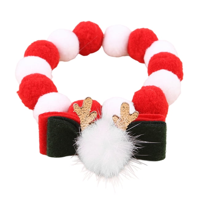 Collar de invierno con forro de felpa para perros, cálido y suave para perros pequeños, medianos, gatos, cachorros, gatitos, ropa linda (rojo y verde)