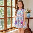 thumbnail image 2 of Girls Rompers Elegant Floral Print Sleeveless Square Neck Girls Ruffled Pocket Jumpsuit Dress Summer Outdoor Play Outfit, 2 of 6
