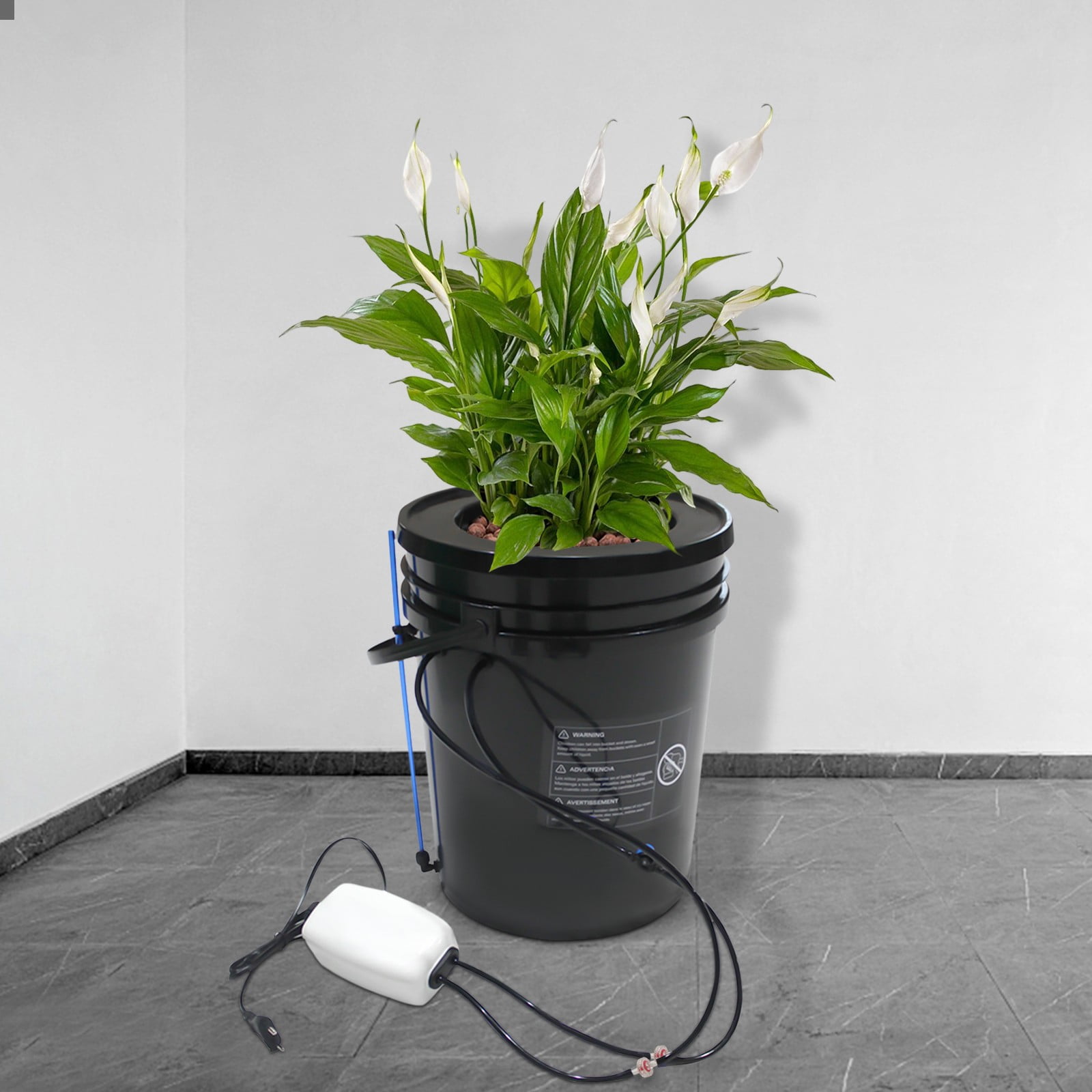 8W 110V Cylindrical Deep Water Culture Recirculating Drip Garden System for Planting Tents Gardens Balconies Offices