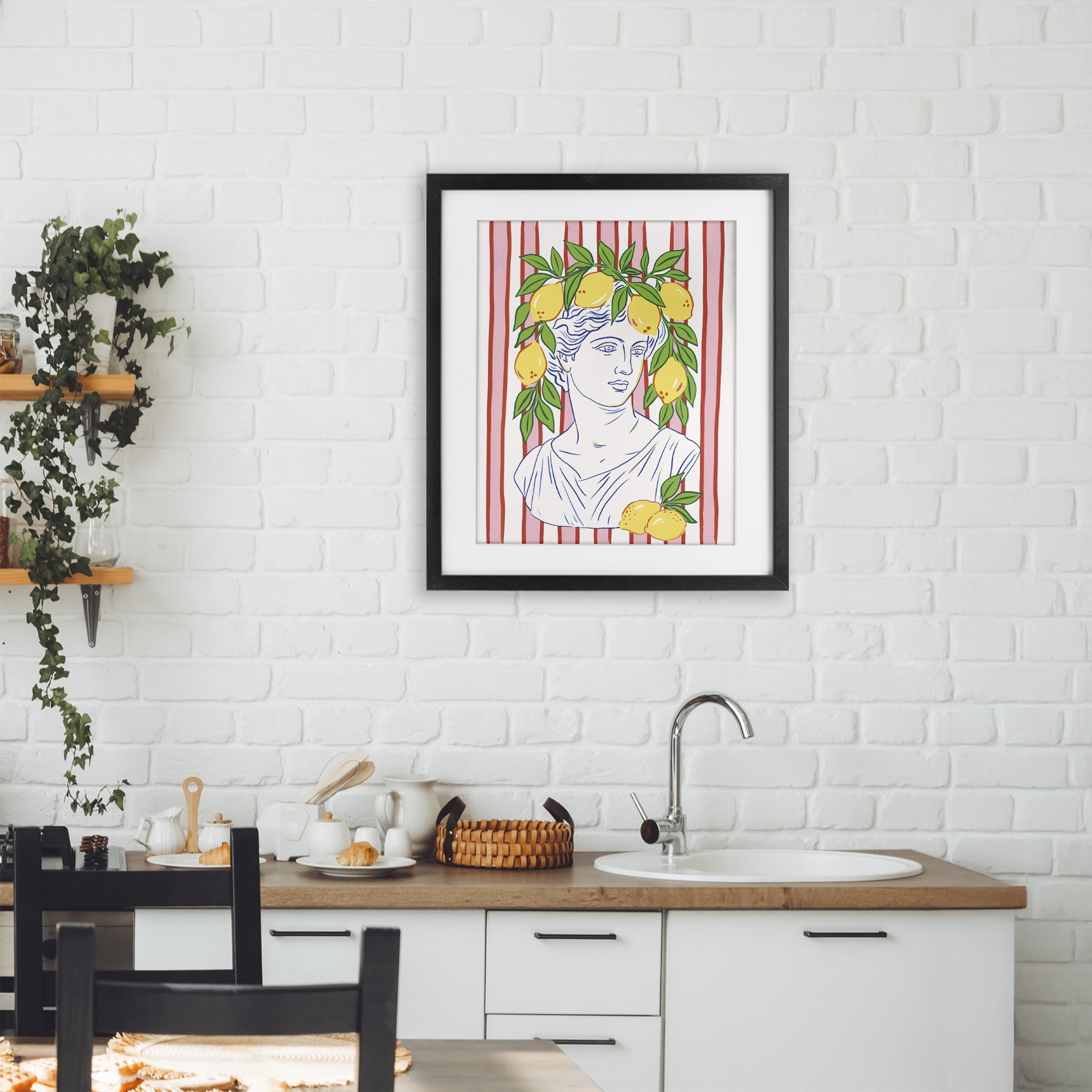 Stupell Industries La Limona Sculpture Face Black Framed Print Under Glass, design by Radhika Modi