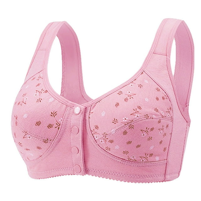 fheaev Front Closure Bras for Women Wireless Bras Woman's Printing Thin Style Ventilate Large Size Bra Without Steel Rim