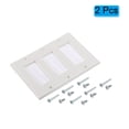 thumbnail image 3 of Brush Wall Plate Decoration Wall Panel Three Gang 163mmx114mm White 2 Pcs, 3 of 4