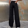 thumbnail image 4 of LWavelet Womens Ripped Wide Leg Jeans High Waisted Daily Casual Denim Pants Black M, 4 of 5