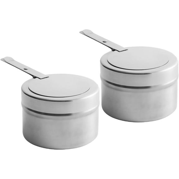 Soro Essentials- Set of 2 Stainless Steel Fuel Holder with Safety Cover- Chafing Dish Fuel Holder for Warming Chafing Dish Buffet Barbecue Party Events Dish Warmer Catering Supplies