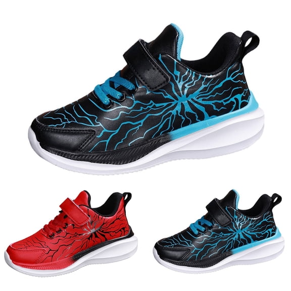 Otqutp Kids Boys Athletic Shoes Lace-Up Non-Slip Lightweight Sneaker Y2K Streetwear Running Hiking Tennis Sports Shoes