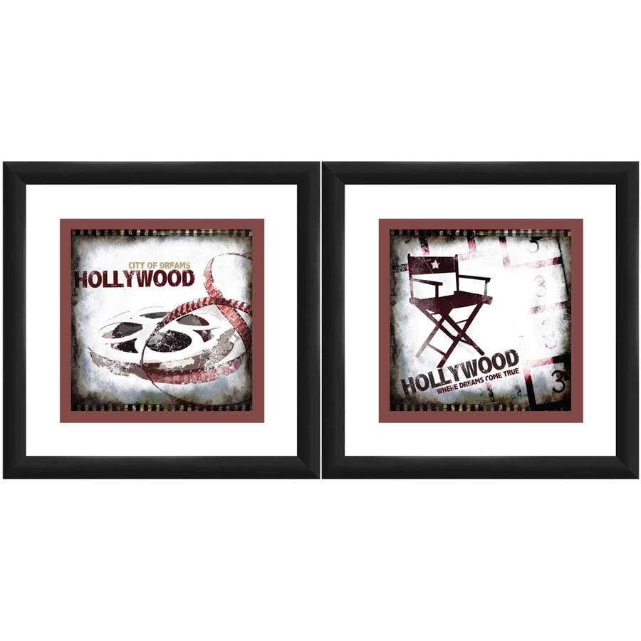 Hollywood 14" x 14" Wall Art, Set of 2