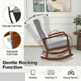 thumbnail image 3 of Amijoy Nursery Rocking Chair w/ Ottoman, Upholstered Rocker Chair w/ Footrest, Stable Rubber Frame & Tufted Backrest, Modern rocking chairs in the living room, 3 of 7